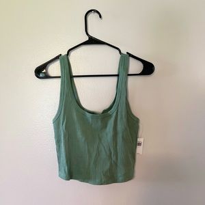 Green Cropped Tank Top NWT : Size Small